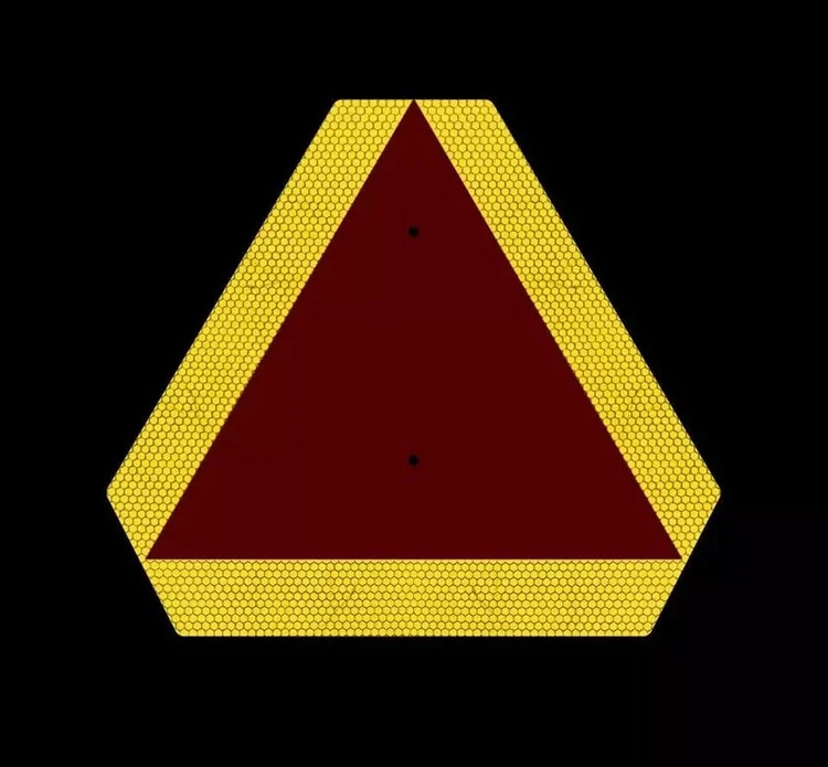 Orange Triangle Sign On Vehicle 8 Orange Triangle Sign On Vehicle 8